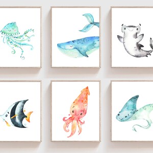 Under The Sea Wall Art Ocean Nursery Prints Sea Themed Etsy