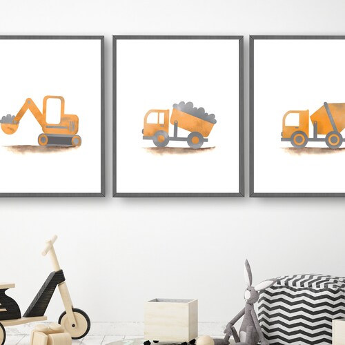 Construction Nursery Decor Truck Prints Construction Truck Etsy