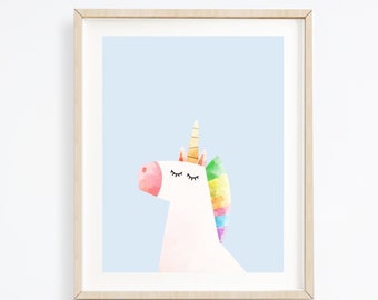 Unicorn wall art - Unicorn art print - Nursery unicorn - Unicorn nursery prints - Unicorn wall decor - Unicorn nursery decor -H1819