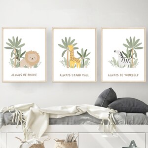 Jungle nursery prints - Kids room decor - Safari nursery print - Jungle animal print - Prints for children - Children wall art - H2389