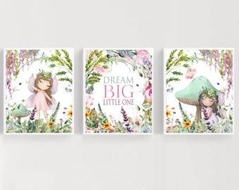 Fairy wall art - Fairy nursery decor - Fairy art print - Nursery wall art - Girls room decor - Girls nursery decor - Fairy tale nursery