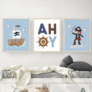 Pirate Nursery decor - Boy wall art - Pirate art - Nursery decor - Pirate wall art - Pirate bedroom - Boys room decor - Toddler wall art