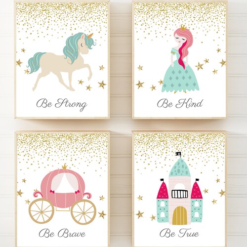 Princess Room Decor for Girls Princess Wall Art Toddler - Etsy