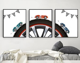 Láminas de coches - Láminas imprimibles de coches para habitación infantil - Póster de coches de carreras - Láminas de coches para habitación infantil - Decoración de coche de carreras - Arte original - H2976