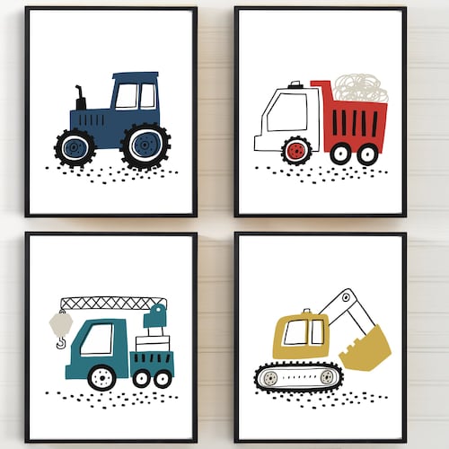 Construction Nursery Decor Truck Prints Construction Truck Etsy