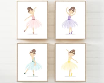 幼児の女の子の部屋の装飾 - 女の子の部屋の壁アート - パステルカラーの部屋の装飾 - バレリーナの壁アート - バレリーナのプリント - バレリーナの子供部屋の装飾 - H2460
