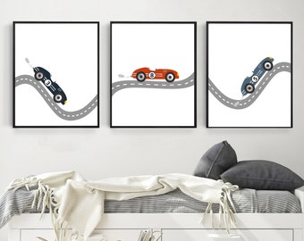 Race car wall art - Race car nursery - Race car boy room decor - car bedroom - Boys bedroom decor - Car nursery decor - Race car baby