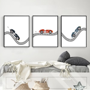 Race car wall art - Race car nursery - Race car boy room decor - car bedroom - Boys bedroom decor - Car nursery decor - Race car baby