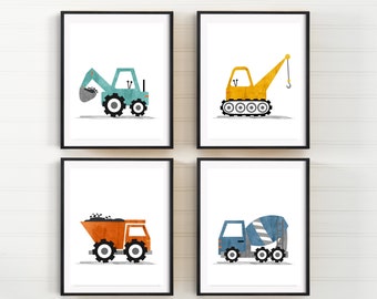 Lastwagen Wandkunst - Baustelle Kinderzimmer Kunst - Transport Kinderzimmer Kunst - Baustelle Jungenzimmer Deko - Bauhaus Kunst - Dumper LKW