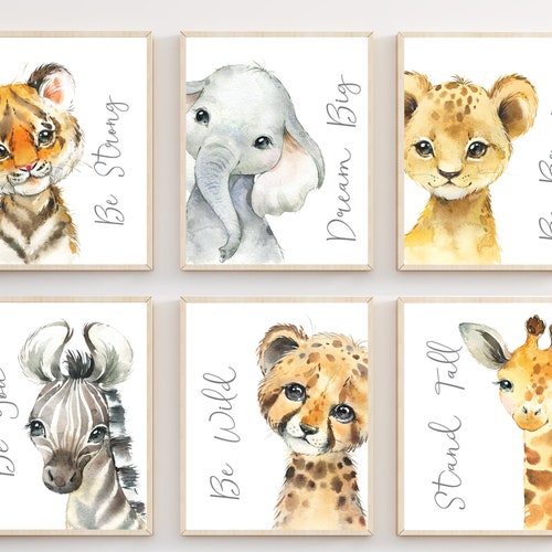 Safari Nursery Wall Art Safari Nursery Prints Safari Etsy