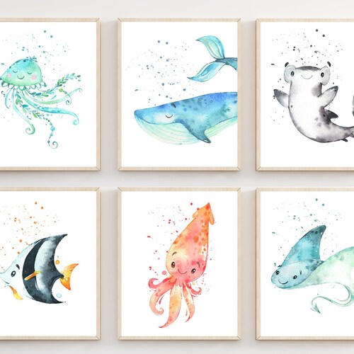 Nursery Decor Boy Ocean Nursery Wall Art Ocean Under the Sea Etsy