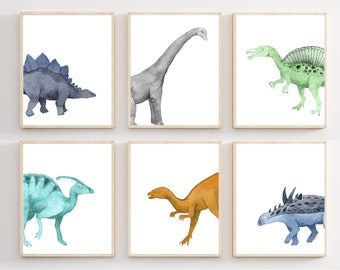 Printable Dinosaur wall art, dinosaur wall decor, dinosaur nursery art, baby boy decor, Baby shower gift, Dinosaur picture prints, H1956