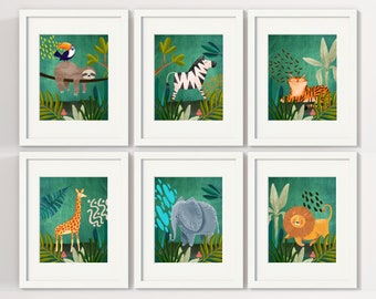 Safari Nursery decor - Baby animal prints - Baby safari animal nursery - Safari nursery prints - Nursery decor - Animal prints - Watercolor