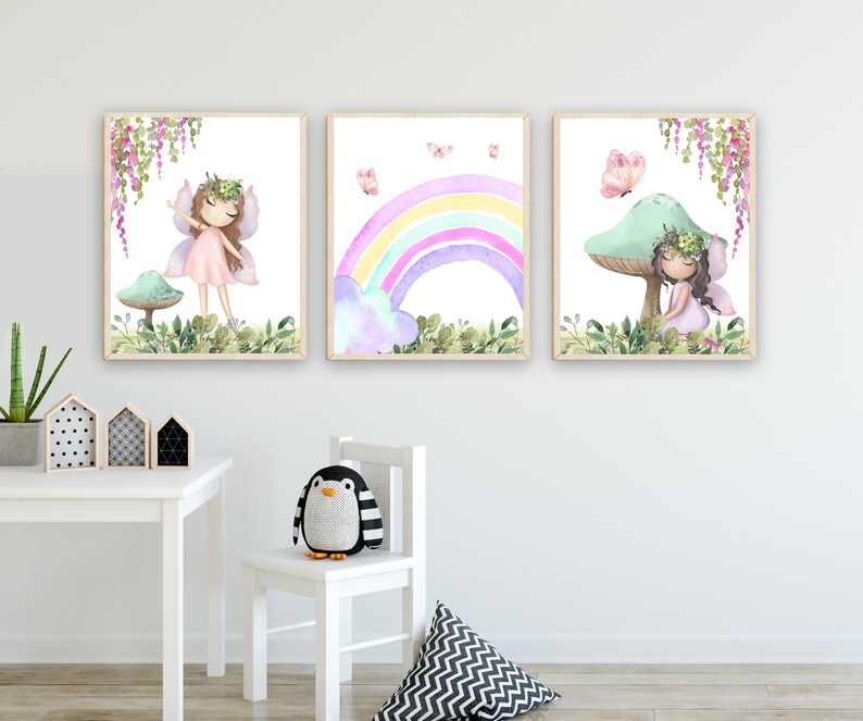 Fairy Nursery Decor - Fairy Art Print Set - Enchanted Wall Art - Girls ...