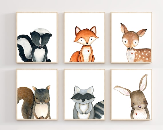 Woodland Nursery Decor Woodland Nursery Art Print Forest | Etsy