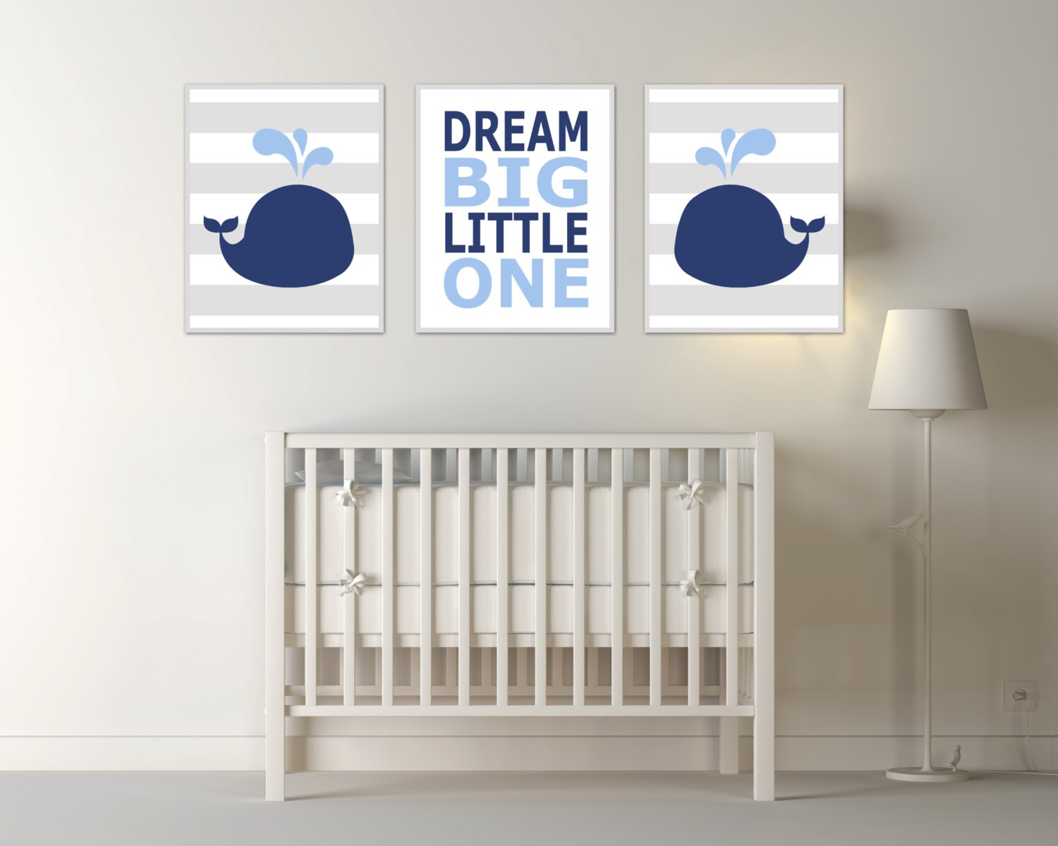 Baby Boy Wall Art Prints Dream Big Little One Baby Boy Decor Etsy