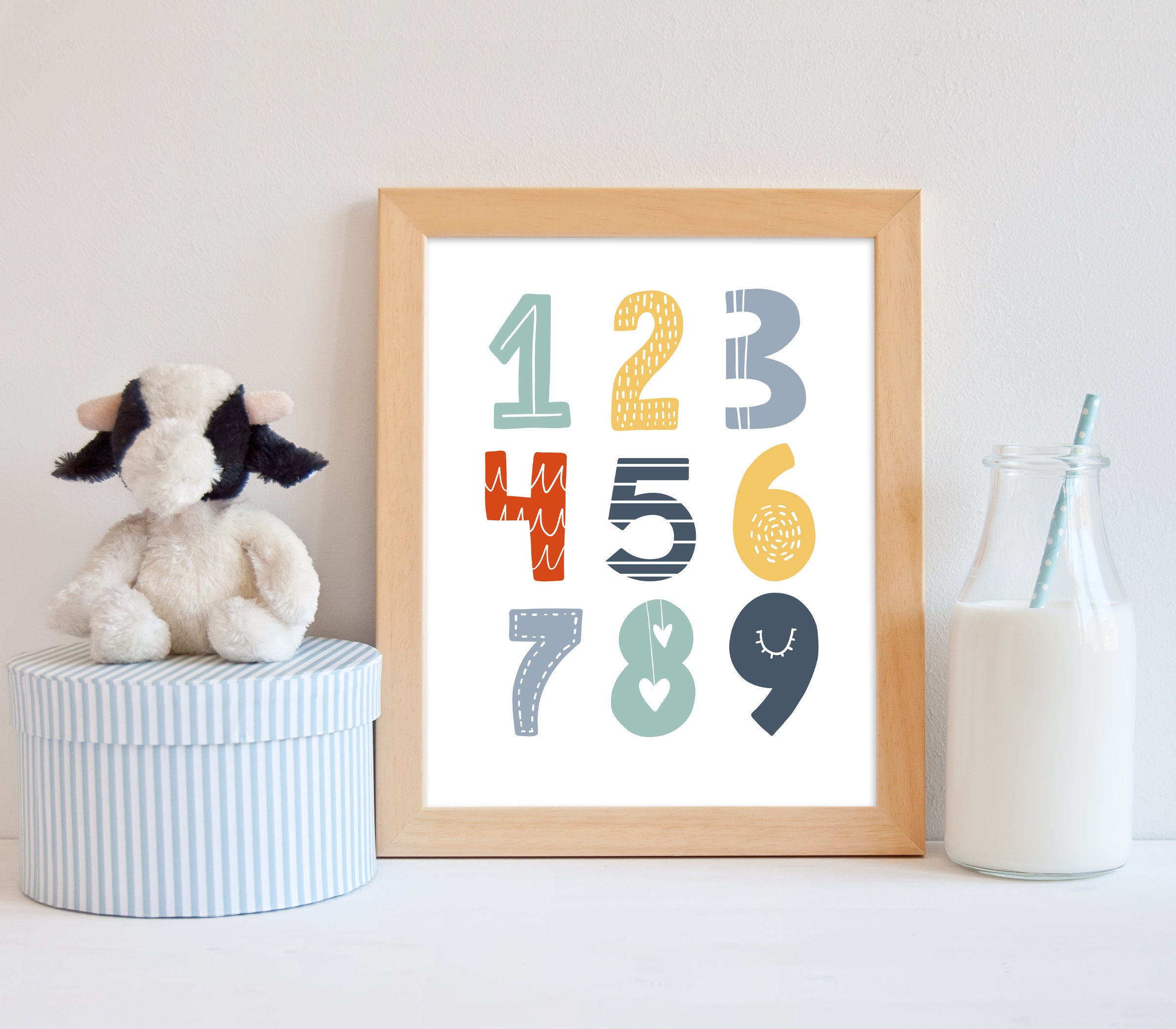 Fun Number Prints Number Prints - Number Poster - Prints for Boys Room - 123 Poster ...