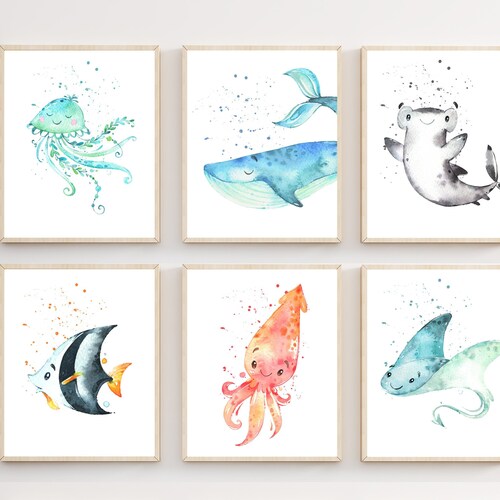 PRINTABLE Under the Sea Wall Art Ocean Nursery Print Sea Etsy