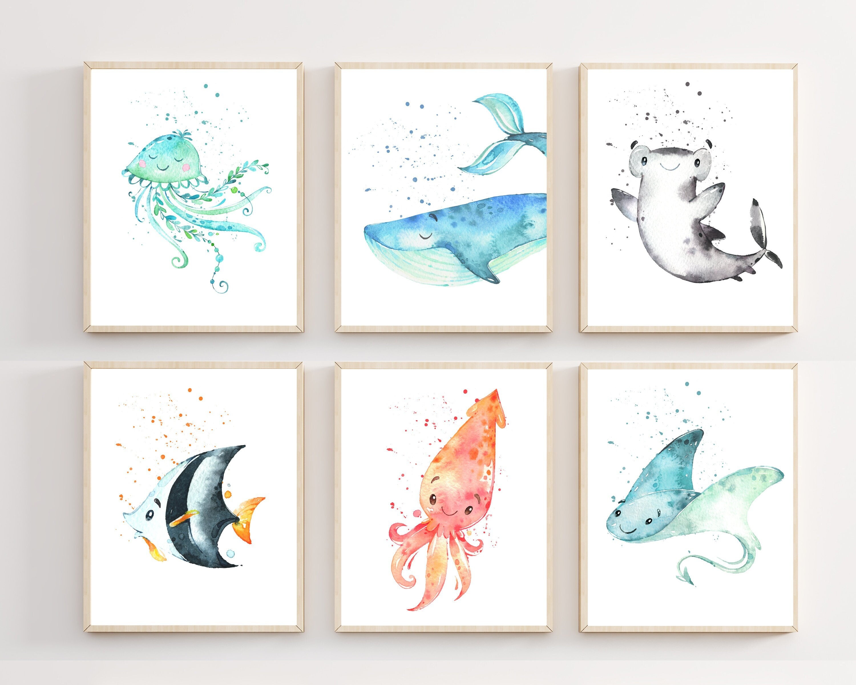 Printable Nursery Wall Art-Boy Ocean-3 piece set — Impromptu