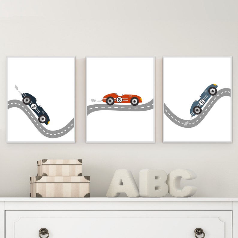 Race Car Wall Art Race Car Nursery Race Car Boy Room Decor Etsy