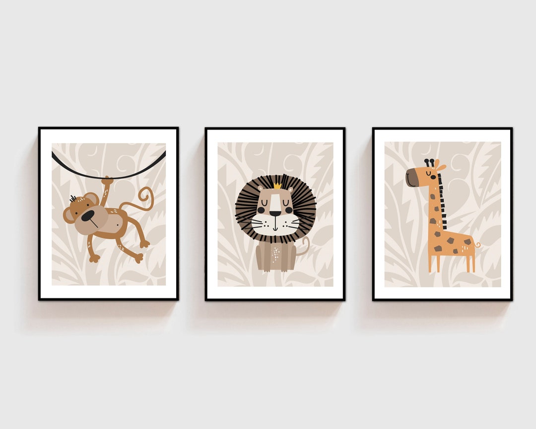 Nursery Wall Art - Boho Nursery Prints - Safari Nursery Decor - Neutral ...