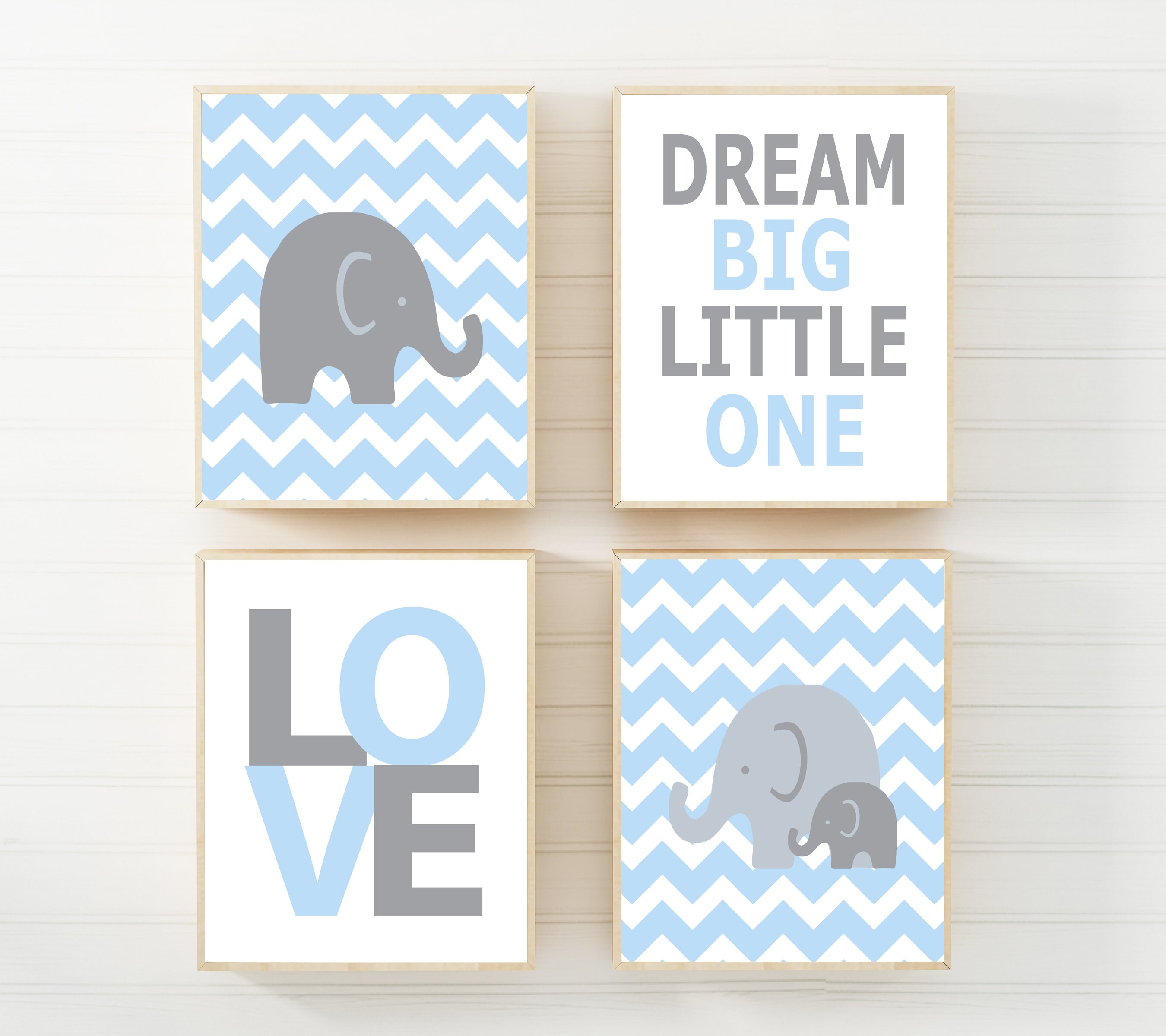 Printable Baby boy Nursery Art Prints Elephant Nursery Art | Etsy