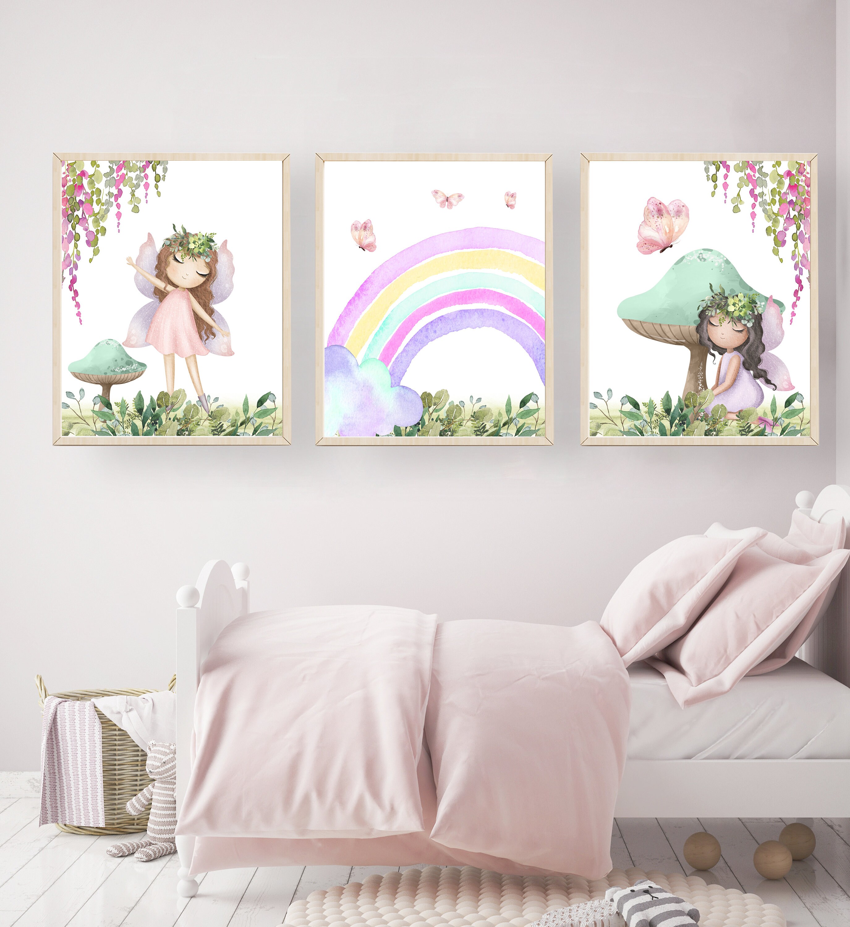 Fairy Nursery Decor - Fairy Art Print Set - Enchanted Wall Art - Girls ...