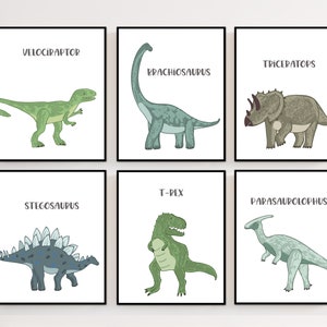 Dinosaur Art Prints Dinosaur Wall Art Boys Dinosaur Decor Dino Wall Art ...