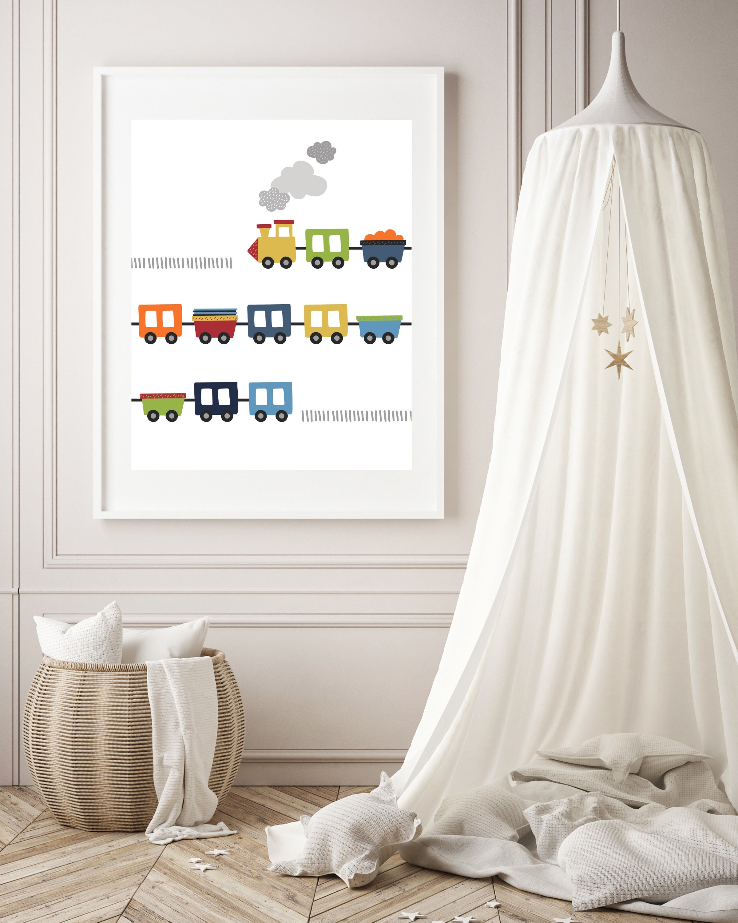 Train nursery decor Boys room art Boy nursery decor | Etsy