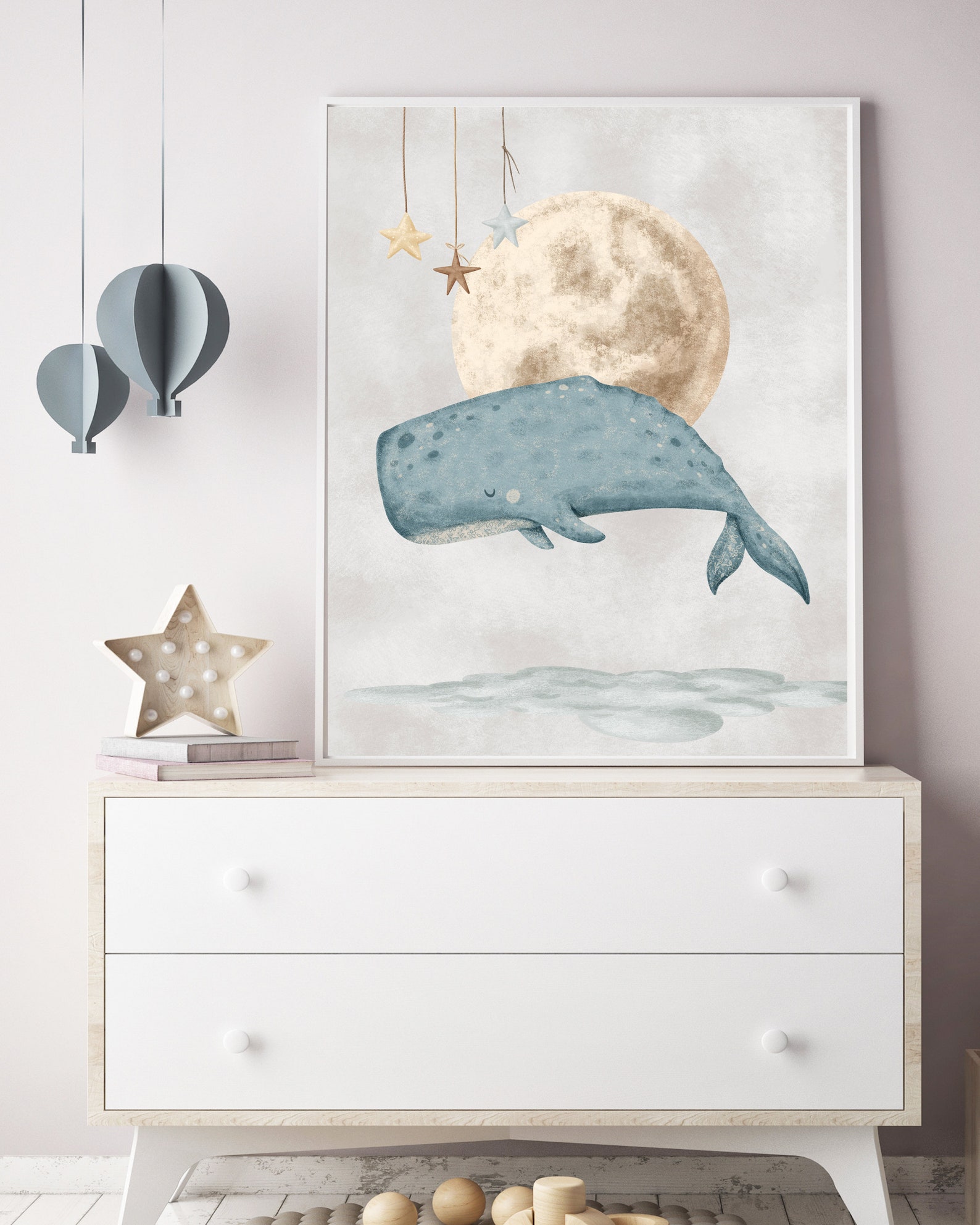 Whimsical Kids Wall Art, Nursery Art Prints, Celestial Nursery Art ...