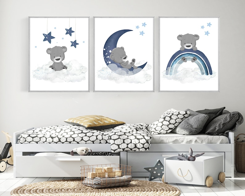 Baby Boy Nursery Navy Blue Nursery Decor Nursery Prints - Etsy