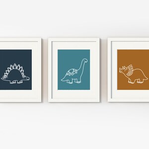 Dinosaur poster - Boys wall art - Dinosaur wall art - Boys room decor - Prints for boys room - Dinosaur print set - Toddler boy wall art image 4