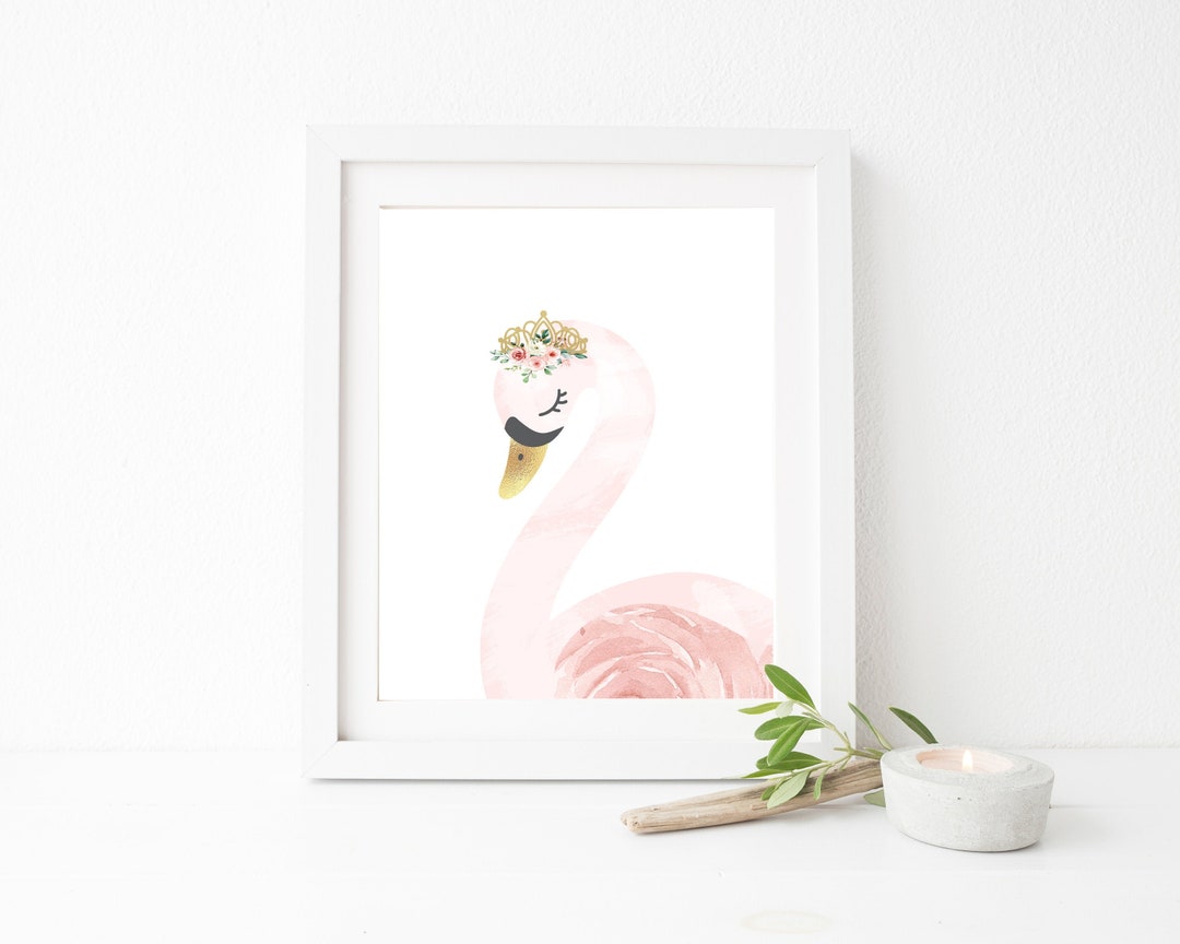 Swan Prints for Nursery - Swan Princess Wall Art - Swan Nursery Decor ...