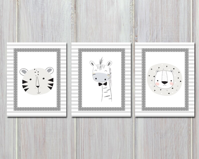Jungle Wall Art Baby Nursery Wall Art Decor Suits Gender Etsy