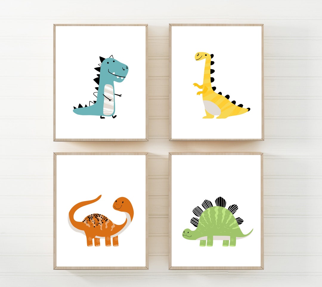Dinosaur Boys Room Decor - Dinosaur Print Set - Dinosaur Wall Art ...