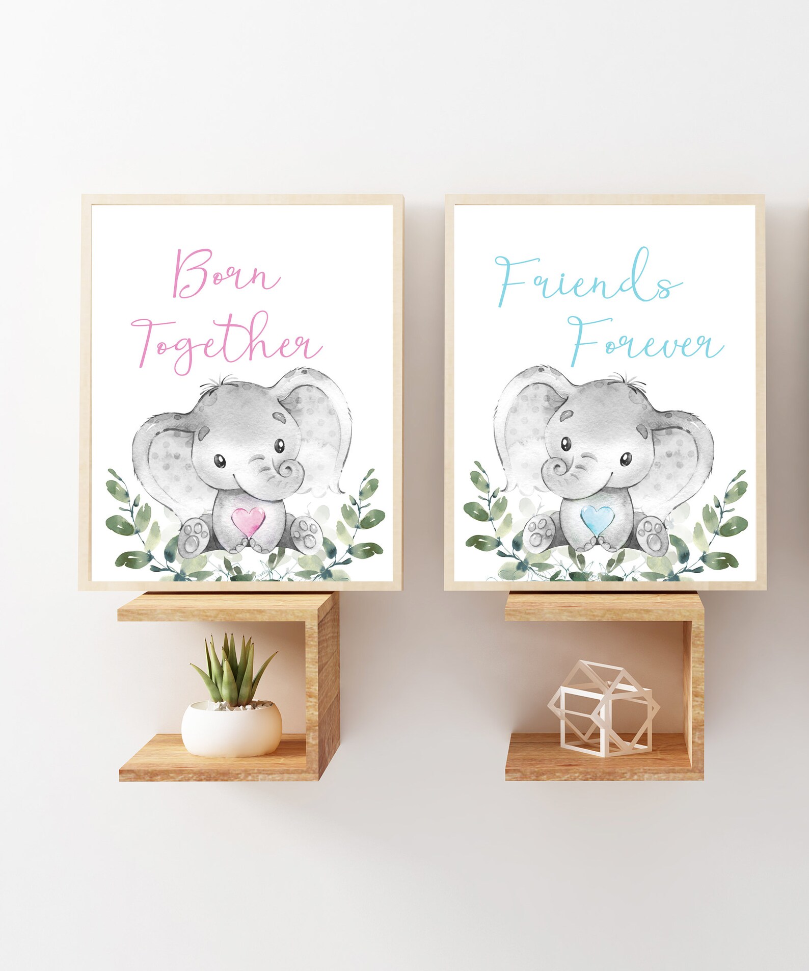 Twins wall art prints Boy girl Twins Twins nursery art Etsy