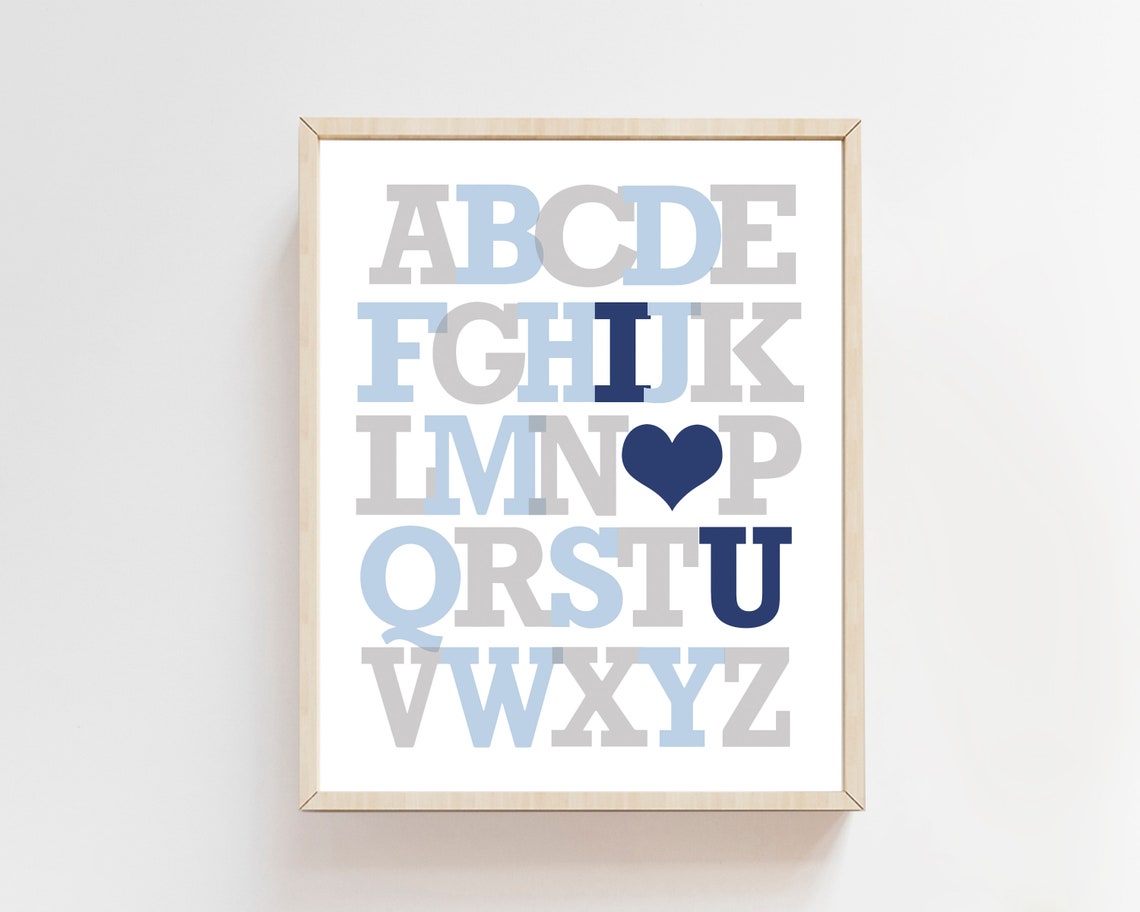 Boys Alphabet Wall Art ABC Wall Art Boys Nursery Decor Baby | Etsy