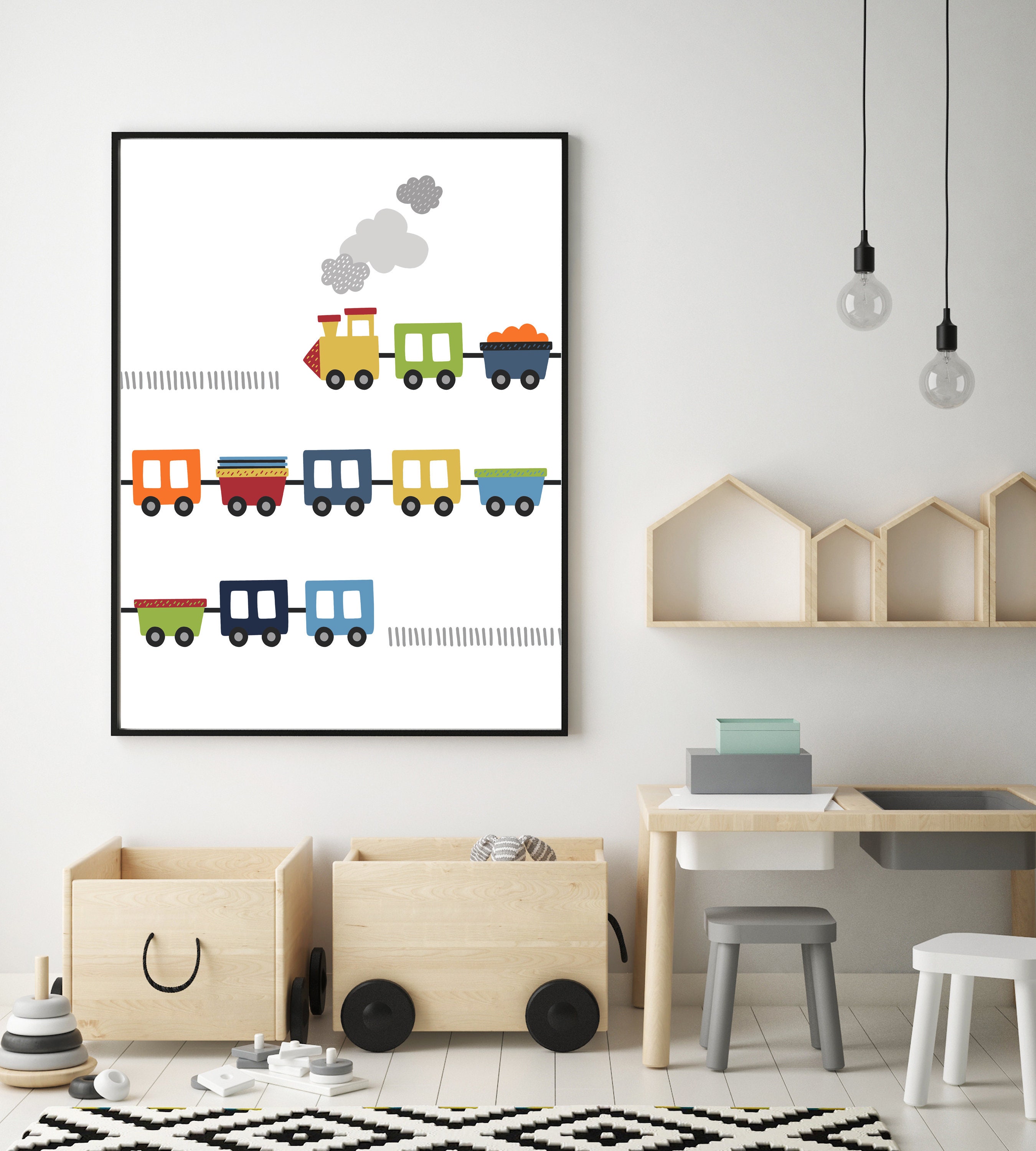 Train nursery decor Boys room art Boy nursery decor | Etsy