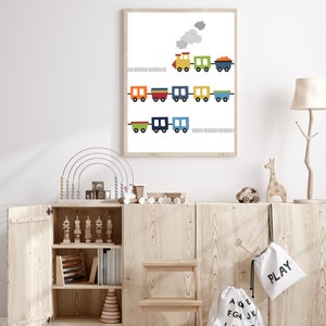 Train Nursery Decor - Boys Room Art - Boy Nursery Decor - Train Art ...