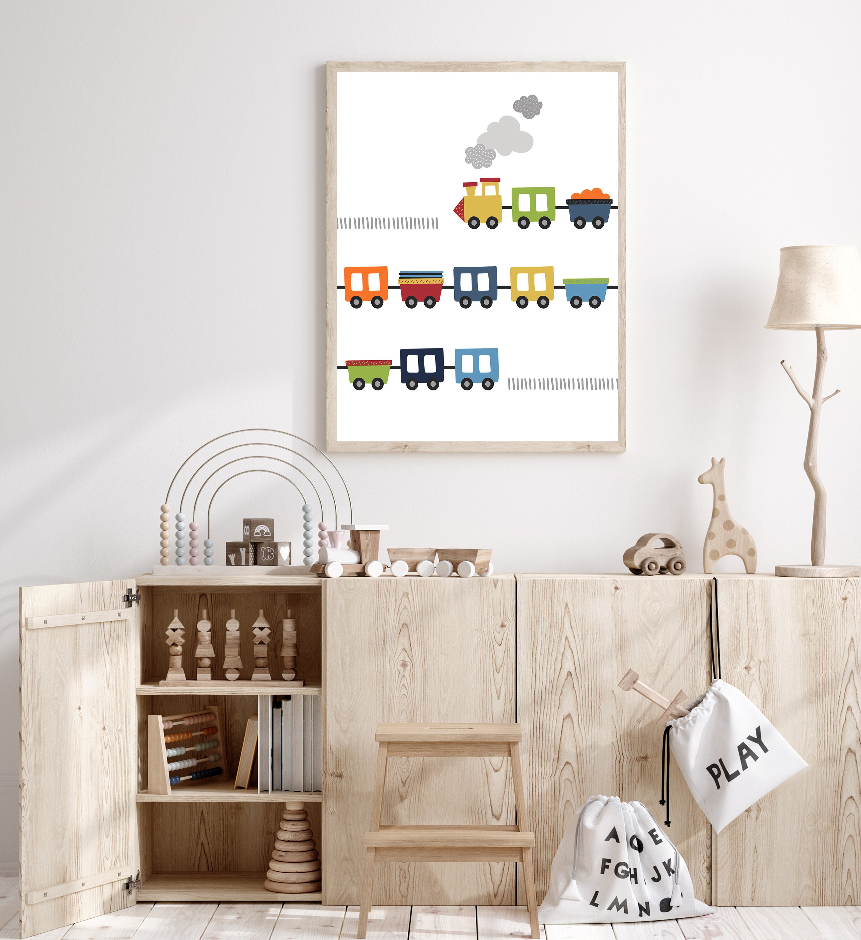Train nursery decor Boys room art Boy nursery decor | Etsy