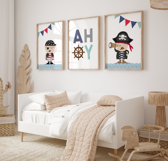 Pirate Wall Decor Pirate Nursery Decor Boy Wall Art Pirate Wall Art Pirate  Bedroom Decor Pirate Art Print Digital Download 