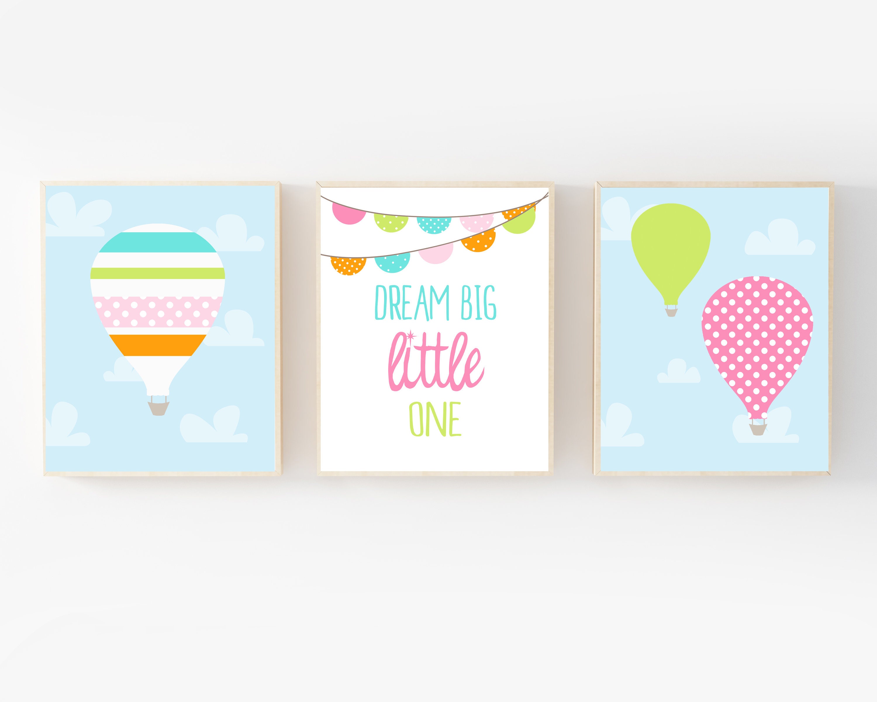Hot Air Balloon Nursery Wall Art Hot Air Balloon Nursery Art Etsy