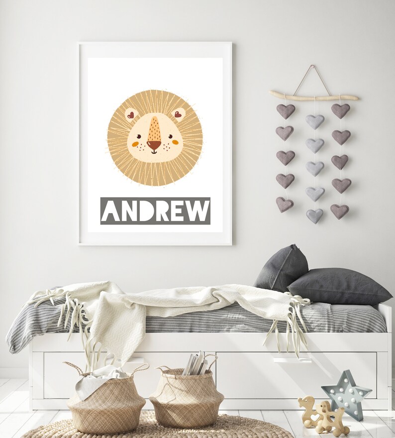 Boy Name Print Custom Boy Name Boys Nursery Decor Etsy