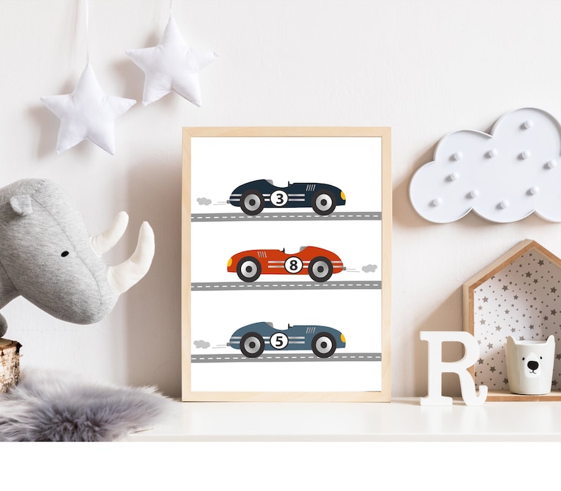 Race Car Wall Art Race Car Nursery Race Car Boy Room Decor Etsy