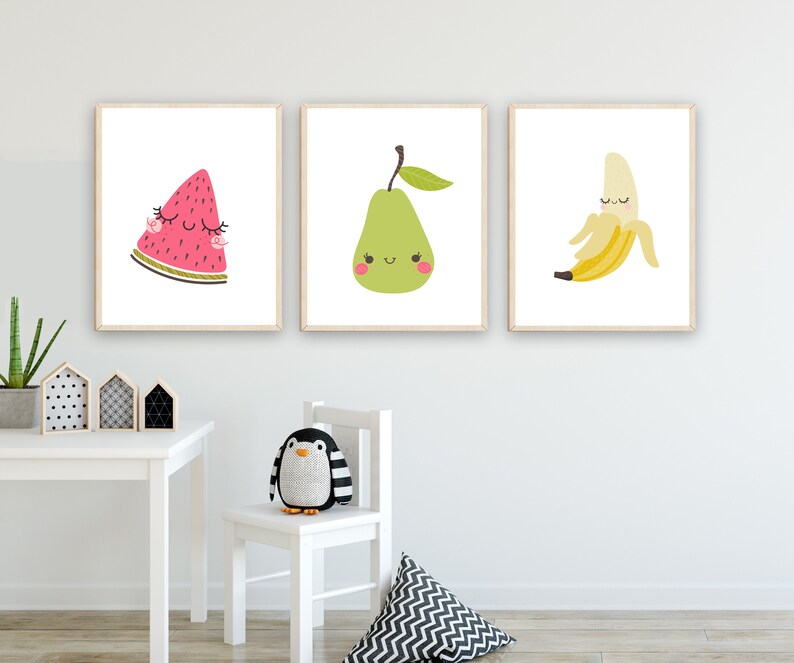 Fruit Prints Wall Art Printable Fruit Pictures Nursery Etsy
