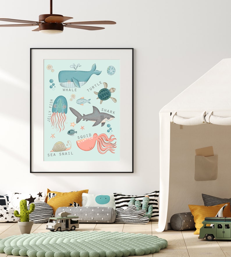 Under the Sea Wall Art Sea Life Print Sea Creature Print Etsy