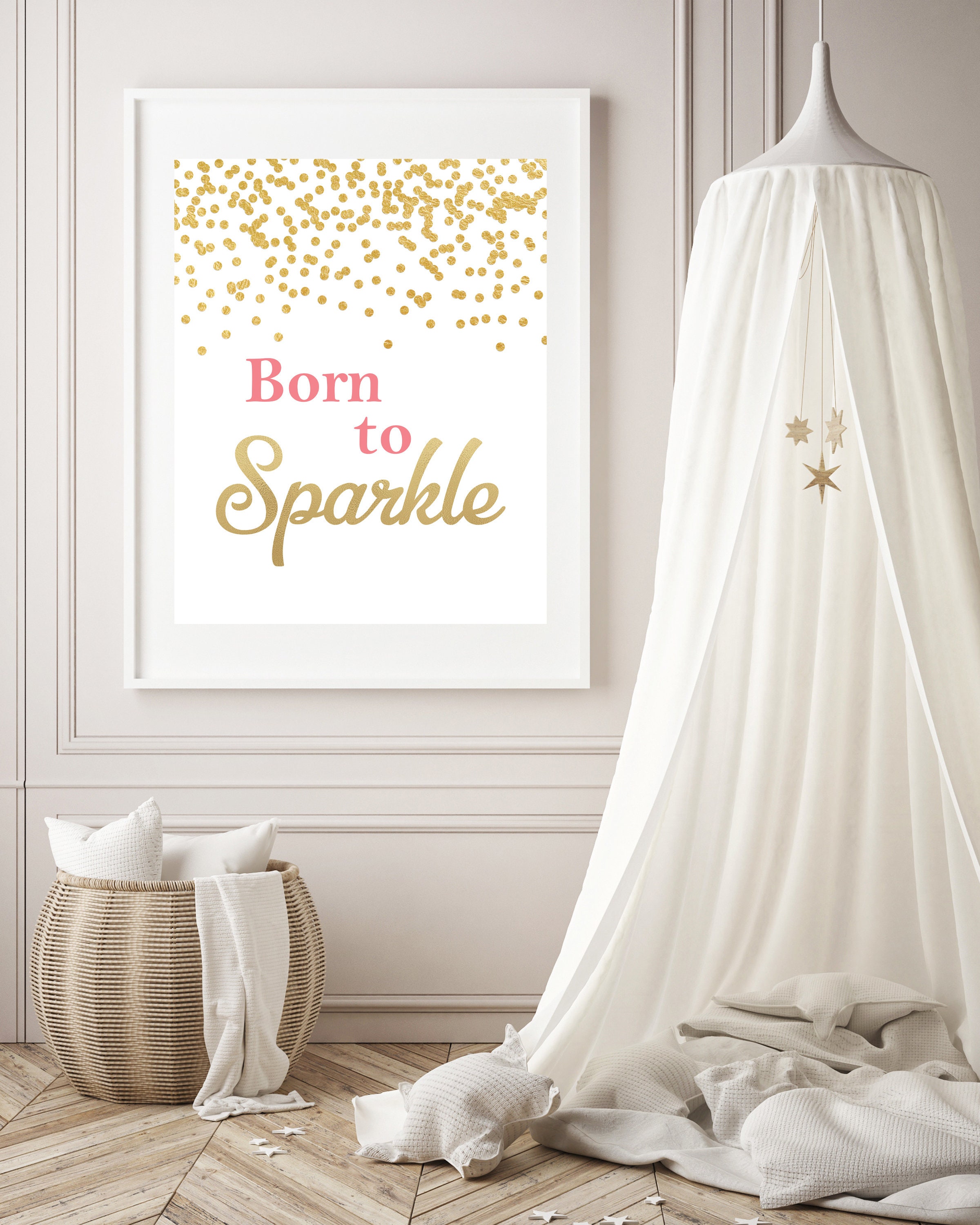 Born to Sparkle inspirational quote Nursery wall Art Girls Etsy
