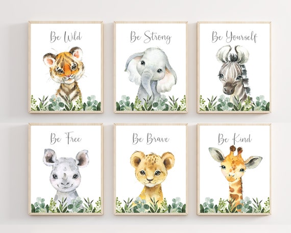 Baby boy safari nursery decor - Boy safari nursery - Boy wall art  - Baby boy nursery decor - Safari animal prints - Baby animal prints