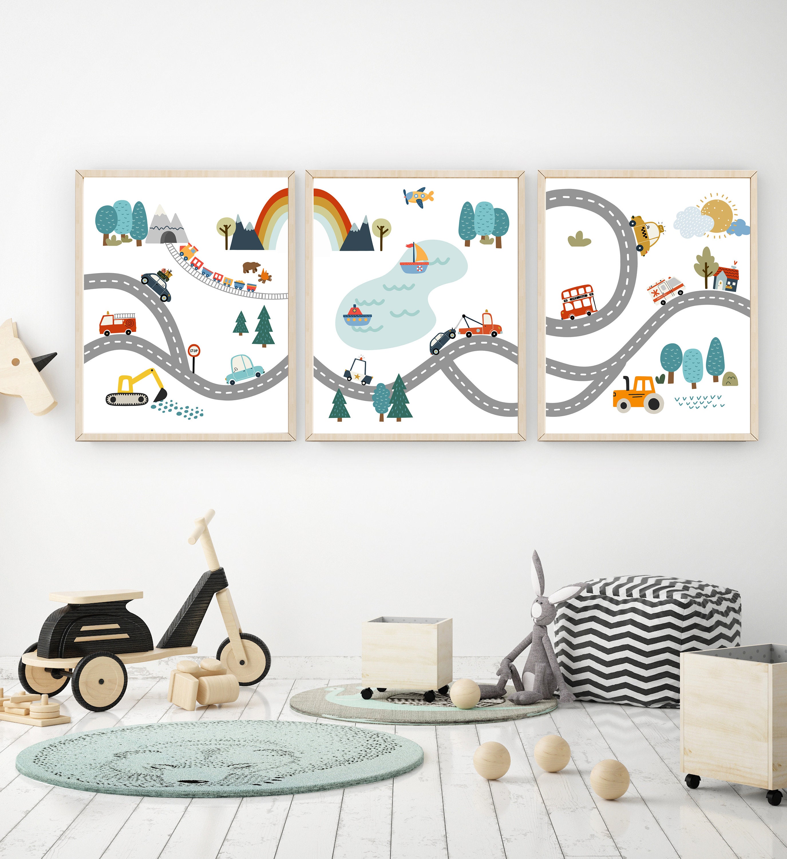 Car Art Prints Car Nursery Decor Transportation Wall Art Etsy