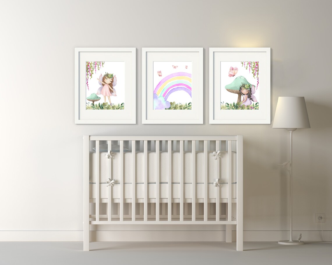 Fairy Nursery Decor Fairy Art Print Set Enchanted Wall Art | Etsy